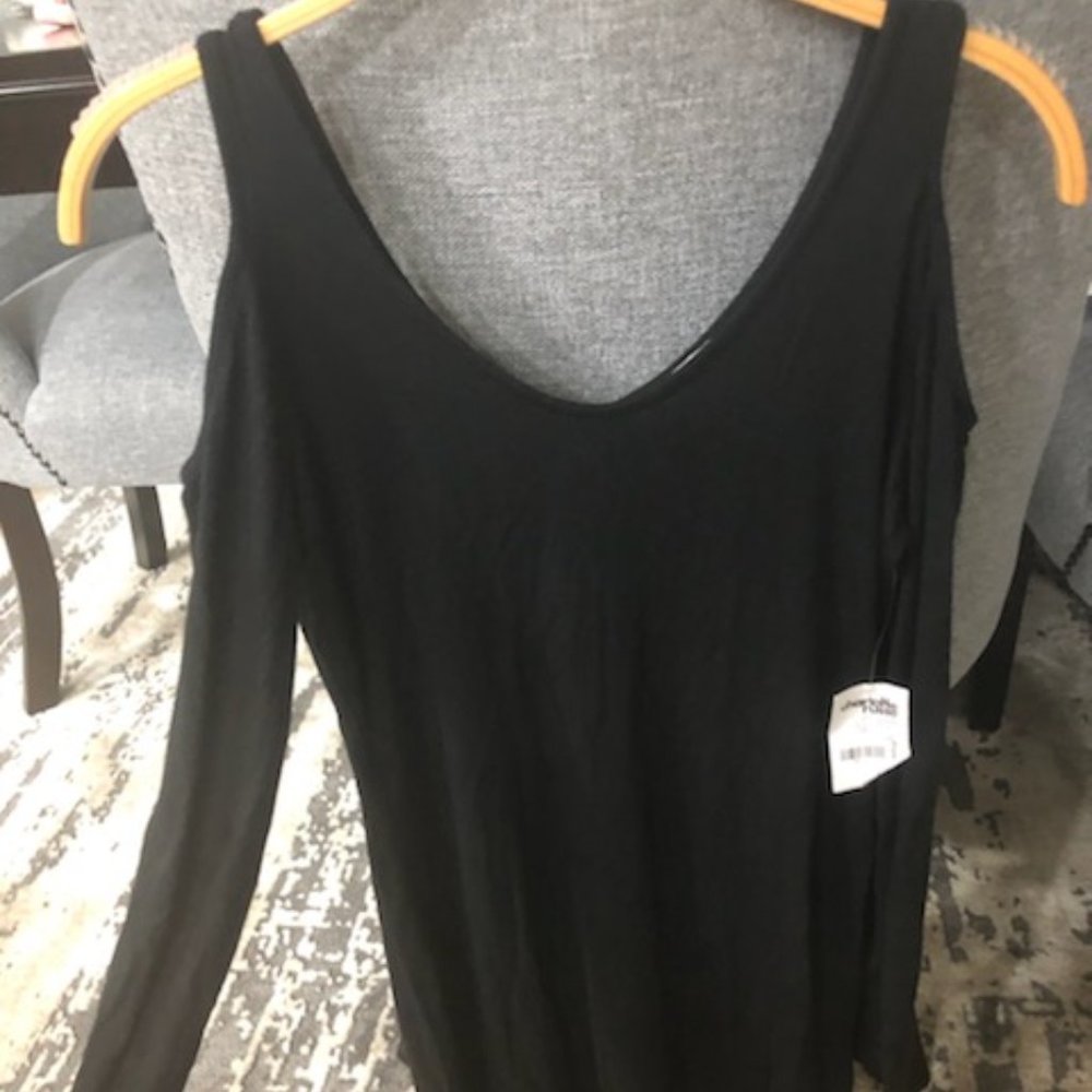 Charlotte Russe Open Shoulder Black Dress